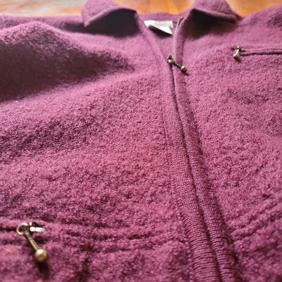 Vintage Pure Wool Plum Tabi Zip Jacket/Coat, sz Small/Medium - Picture 11 of 14